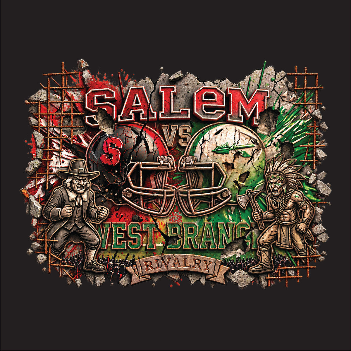 SALEM QUAKERS FOOTBALL PC43 Port & Co® Easy Cotton Tee SF-17