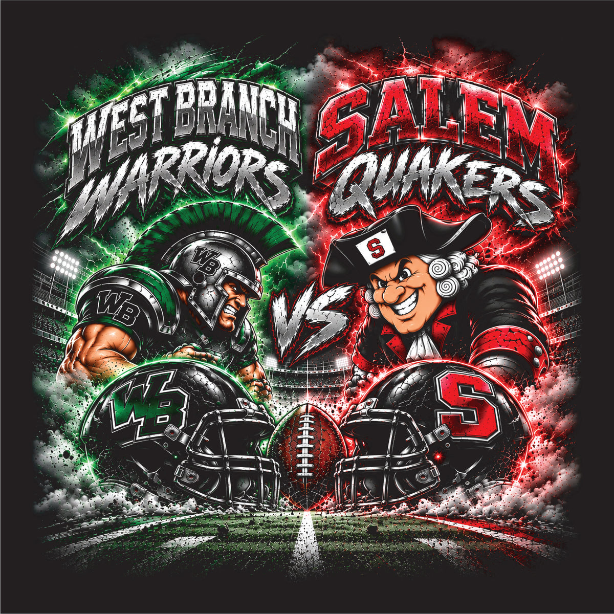 SALEM QUAKERS FOOTBALL PC55LS Port & Co™ Long Sleeve Core Cotton Tee SF-23