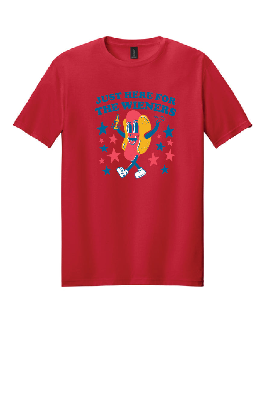 JUST HERE FOR THE WEINERS Gildan Softstyle® T-Shirt Unisex Short Sleeve Tee 3