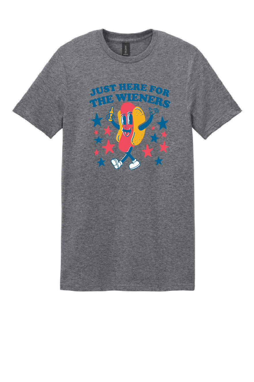 JUST HERE FOR THE WEINERS Gildan Softstyle® T-Shirt Unisex Short Sleeve Tee 3