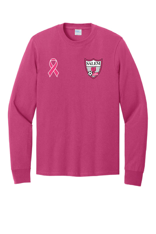 LADY QUAKERS KICK FOR THE CURE PC55LS Port & Company® Long Sleeve Core Cotton Tee 20
