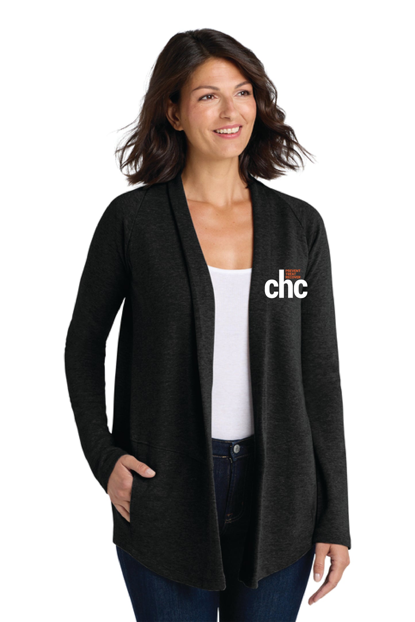 L807 Port Authority® Women's Interlock Cardigan EMB-CHC-13