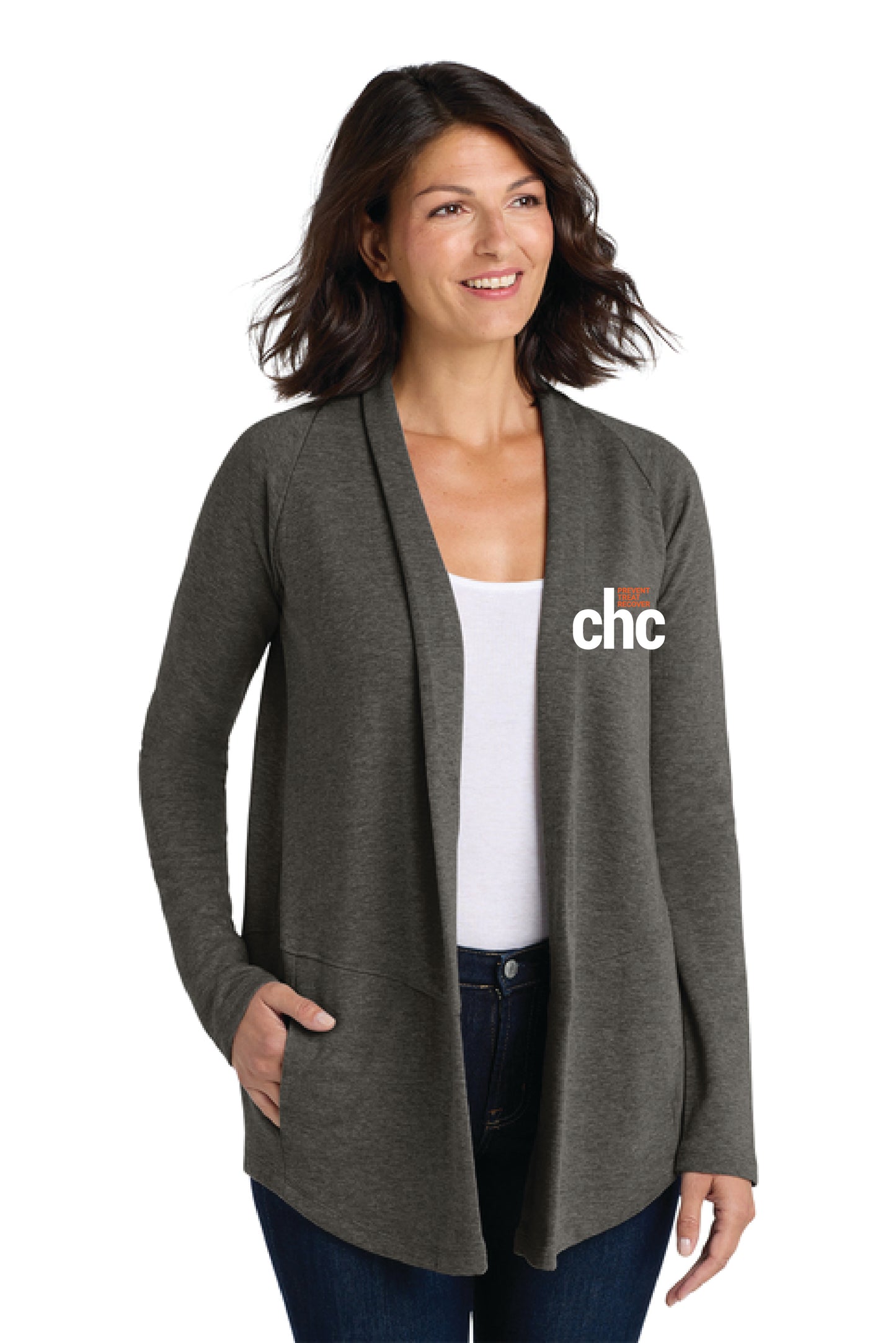 L807 Port Authority® Women's Interlock Cardigan EMB-CHC-13