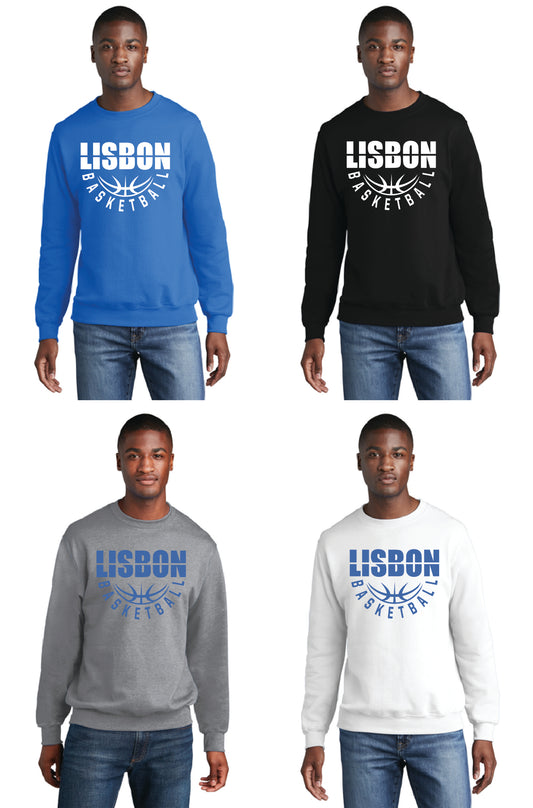 Lisbon Blue Devils Basketball PC78 Port & Company® Core Fleece Crewneck Sweatshirt 3