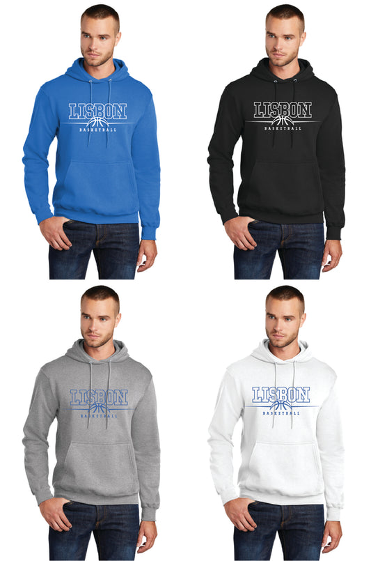 Lisbon Blue Devils Basketball PC78H Port & Company® Core Fleece Pullover Hooded Sweatshirt 4