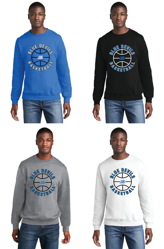 Lisbon Blue Devils Basketball PC78 Port & Company® Core Fleece Crewneck Sweatshirt 5