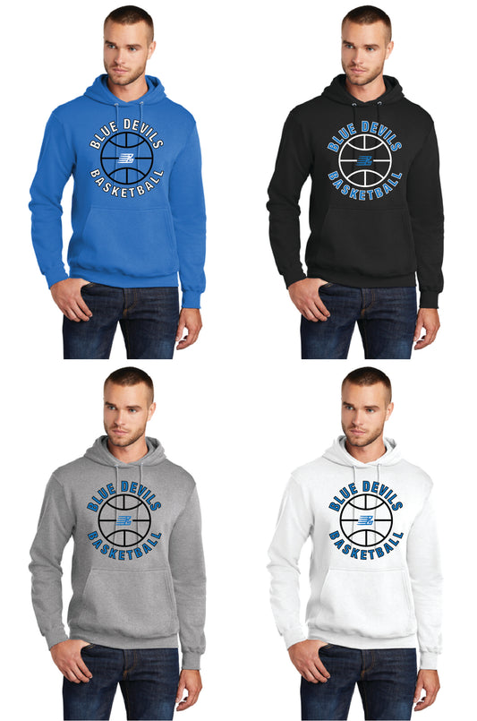 Lisbon Blue Devils Basketball PC78H Port & Company® Core Fleece Pullover Hooded Sweatshirt 5