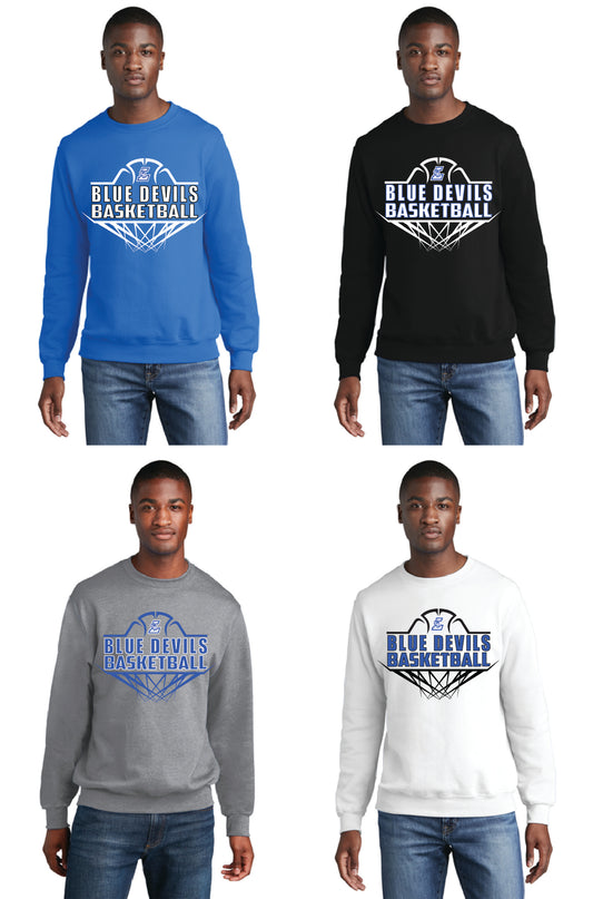 Lisbon Blue Devils Basketball PC78 Port & Company® Core Fleece Crewneck Sweatshirt 6