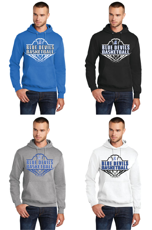 Lisbon Blue Devils Basketball PC78H Port & Company® Core Fleece Pullover Hooded Sweatshirt 6