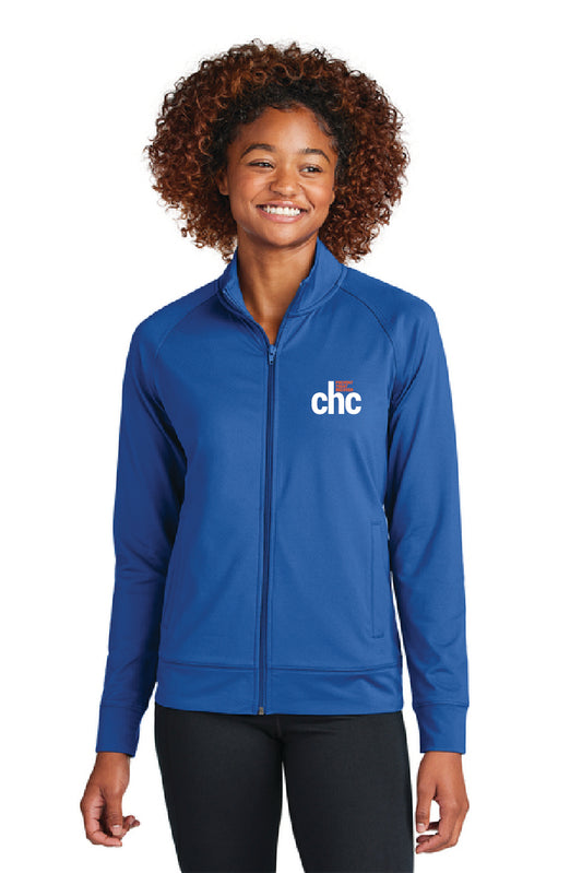 LST857 Sport-Tek® Women's Sport-Wick® Stretch Full-Zip Cadet Jacket EMB CHC-29