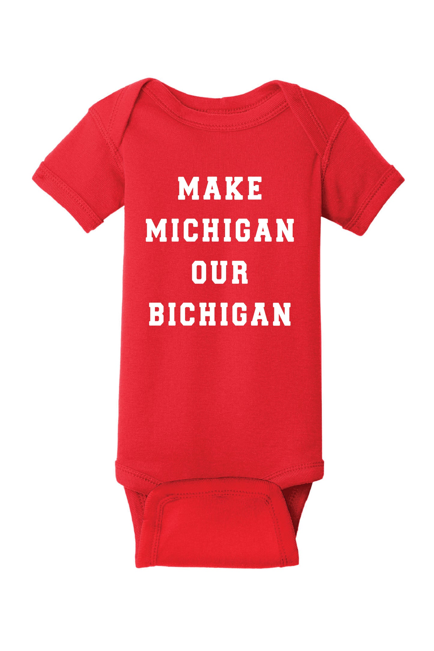 MAKE MICHIGAN MY BICHIGAN RS4400 Rabbit Skins™ Infant Short Sleeve Baby Rib Bodysuit 2