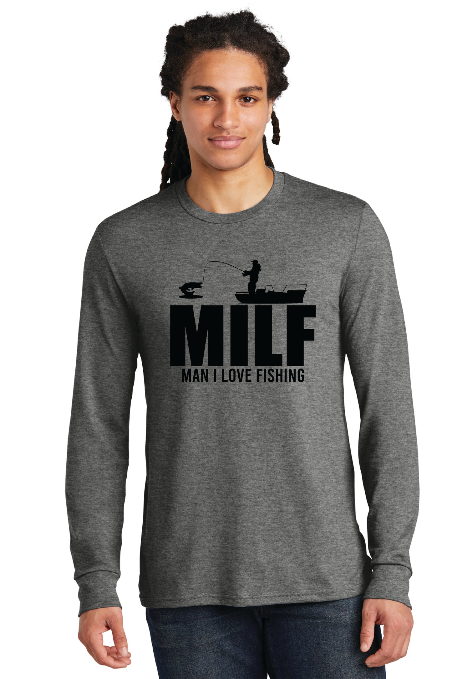 MAN I LIKE FISHING DM132 District ® Perfect Tri ® Long Sleeve Tee 1