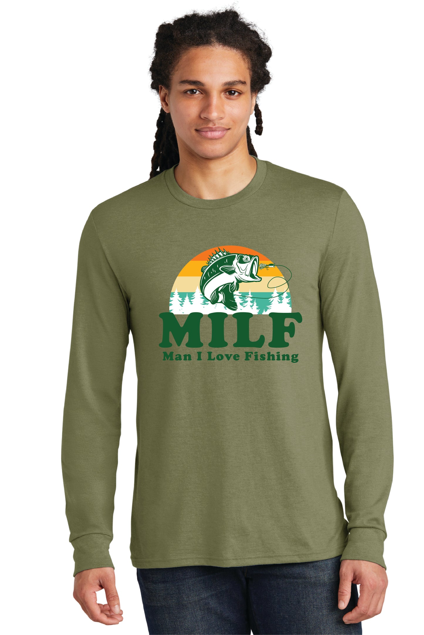 MAN I LIKE FISHING DM132 District ® Perfect Tri ® Long Sleeve Tee 2