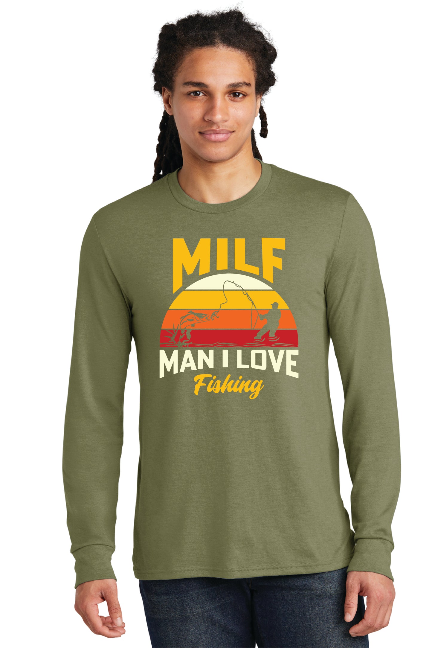 MAN I LIKE FISHING DM132 District ® Perfect Tri ® Long Sleeve Tee 3