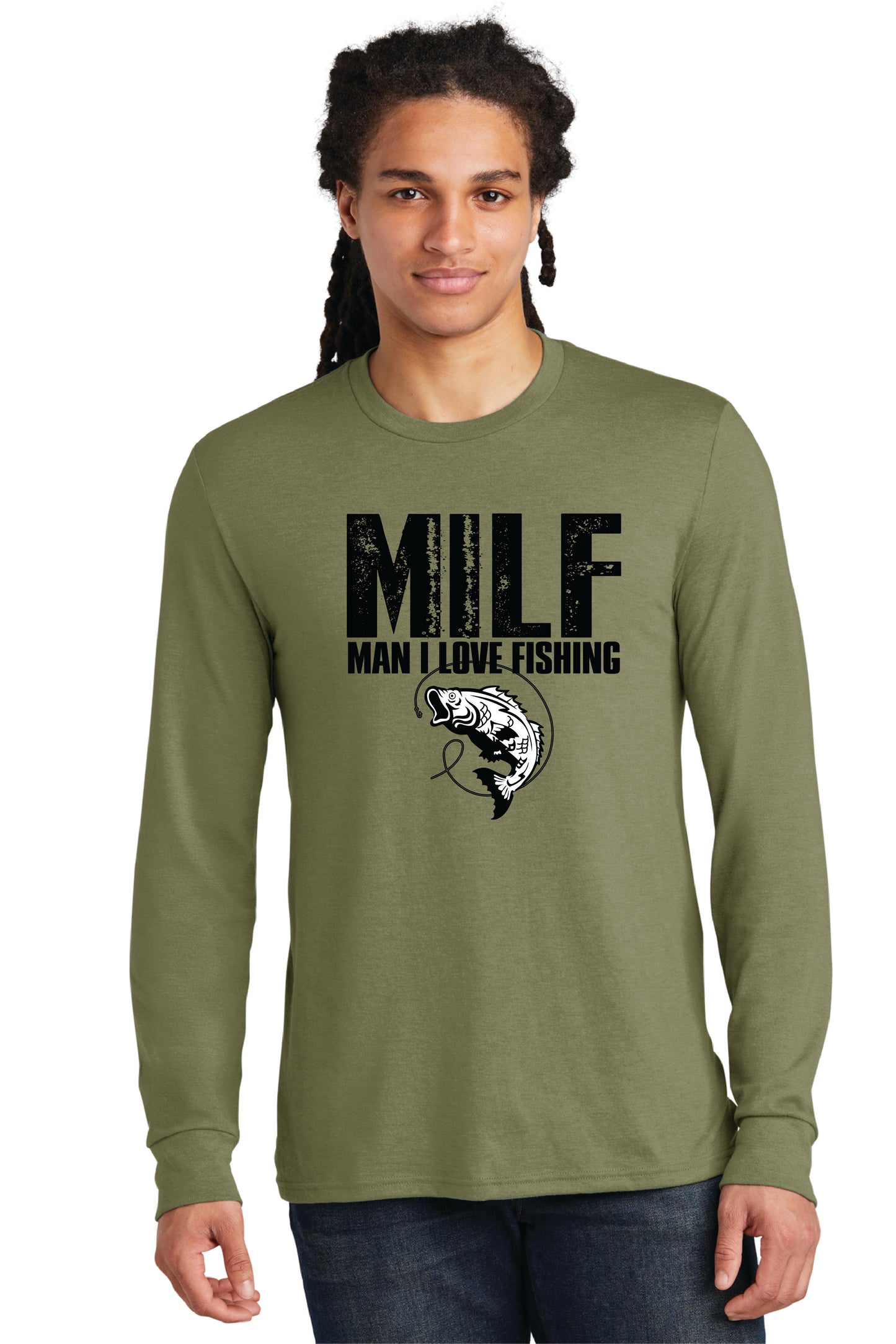 MAN I LIKE FISHING DM132 District ® Perfect Tri ® Long Sleeve Tee 5
