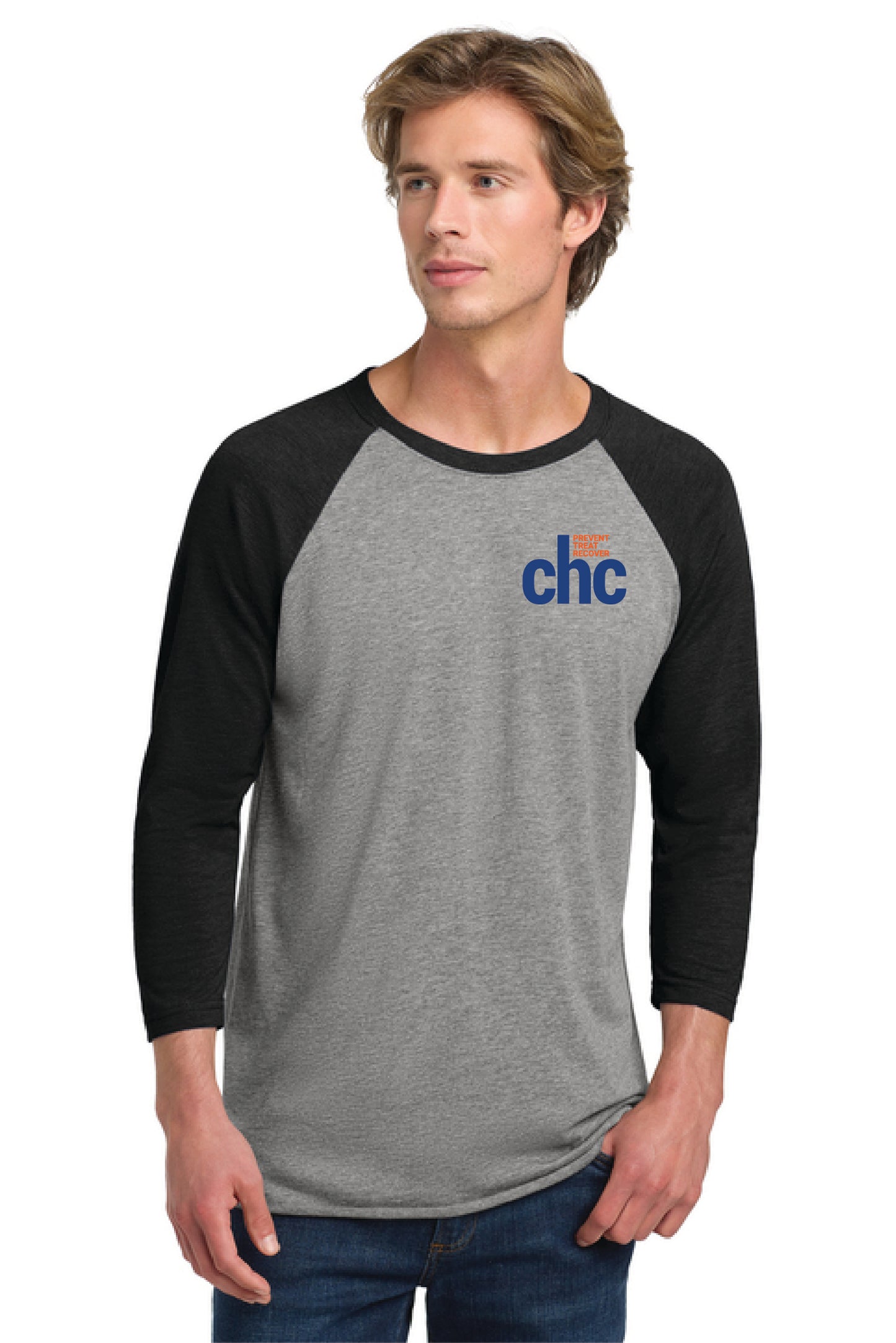 NL6051 Next Level Apparel® Adult Tri-Blend 3/4-Sleeve Raglan Tee SP CHC-9