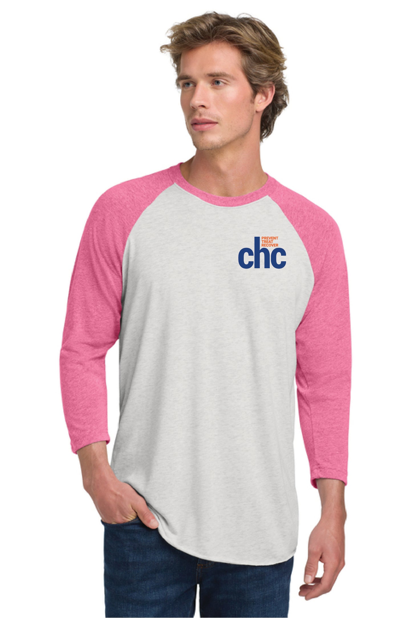 NL6051 Next Level Apparel® Adult Tri-Blend 3/4-Sleeve Raglan Tee SP CHC-9