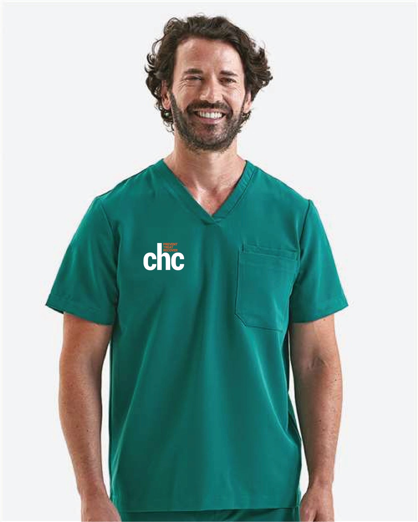 Men's Limitless V-Neck Stretch Scrub Top - NN200 EMB CHC-56