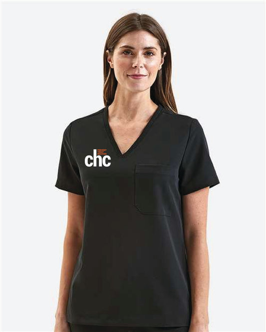 Women's Limitless V-Neck Stretch Scrub Top - NN300 EMB CHC-57