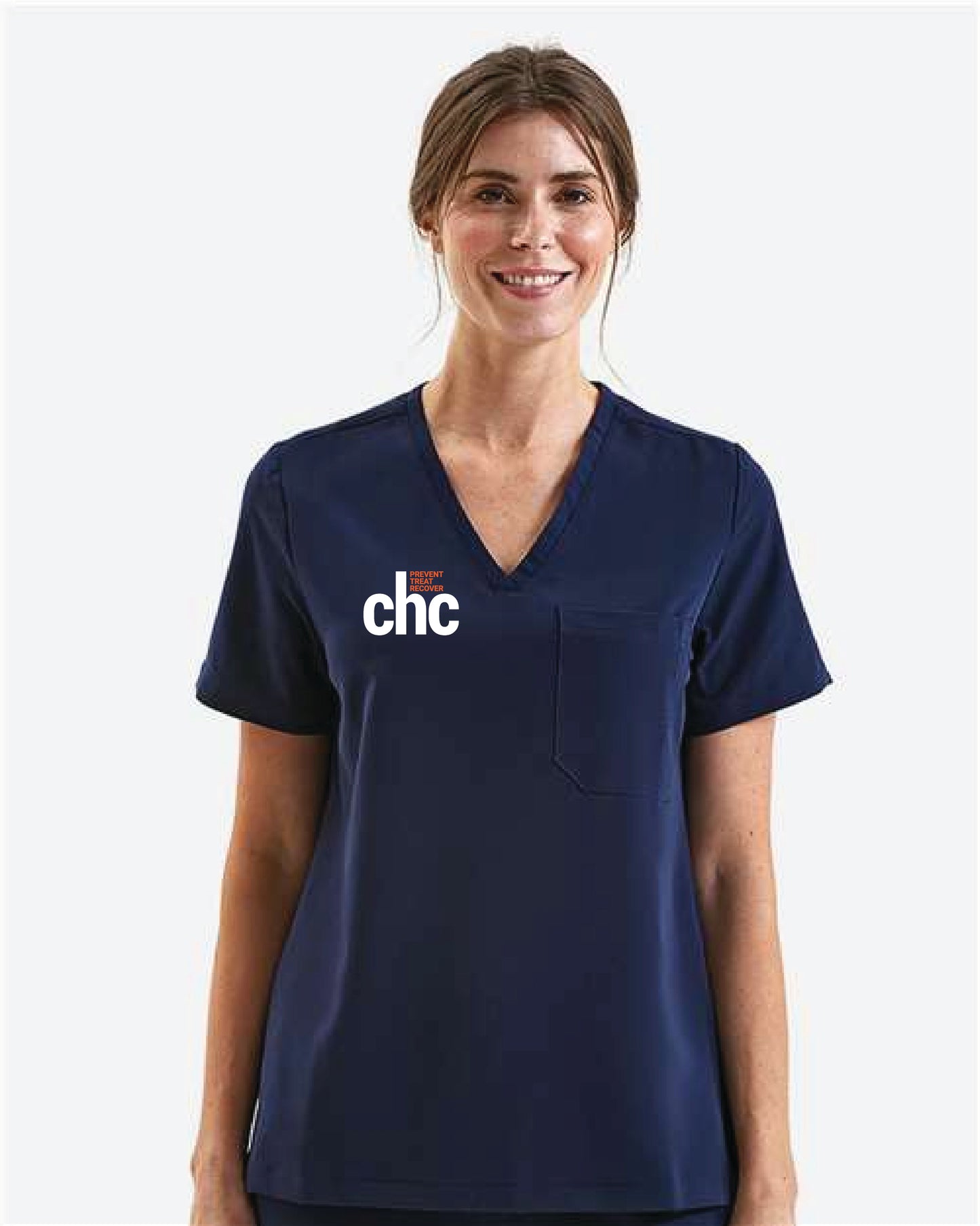 Women's Limitless V-Neck Stretch Scrub Top - NN300 EMB CHC-57