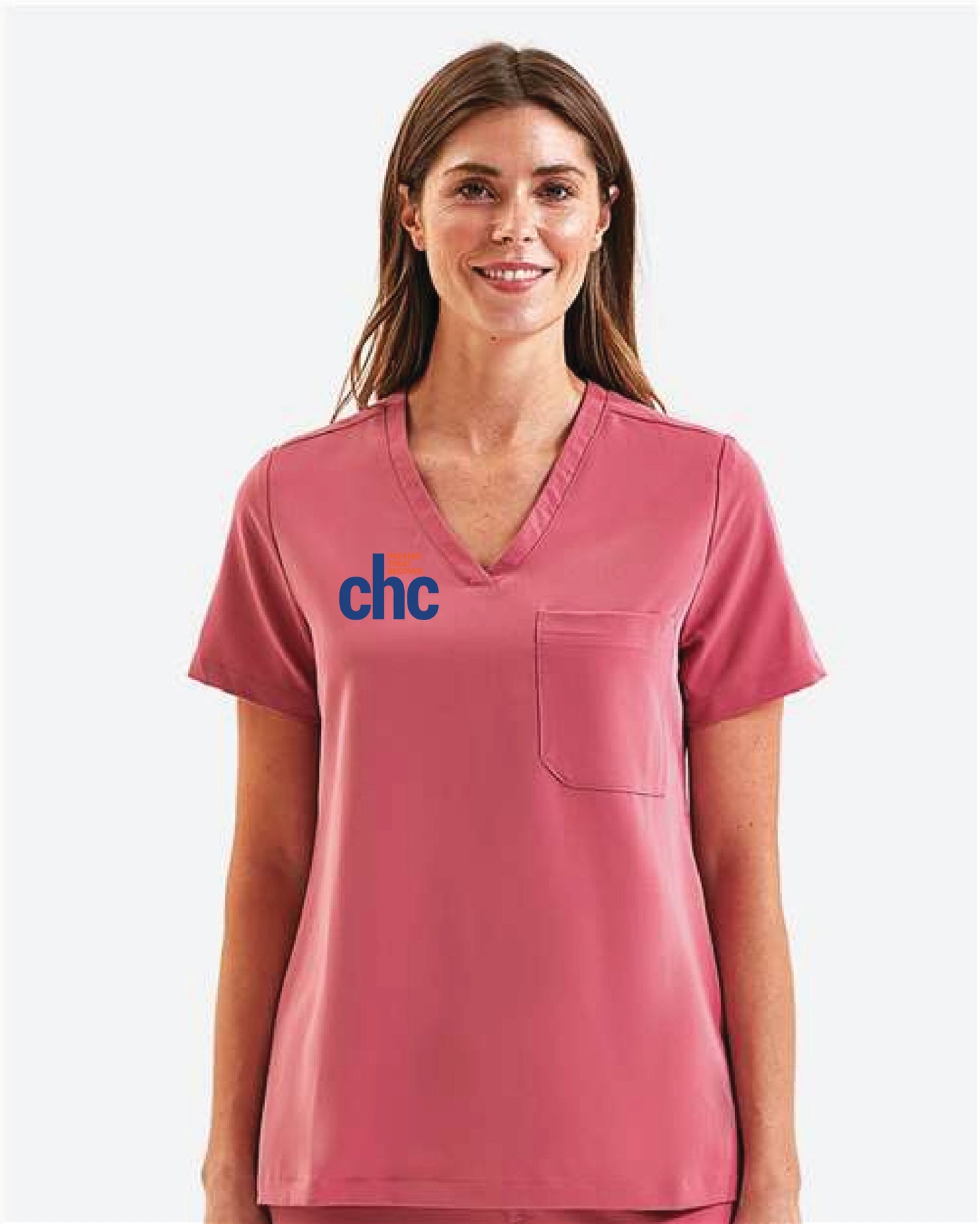 Women's Limitless V-Neck Stretch Scrub Top - NN300 EMB CHC-57