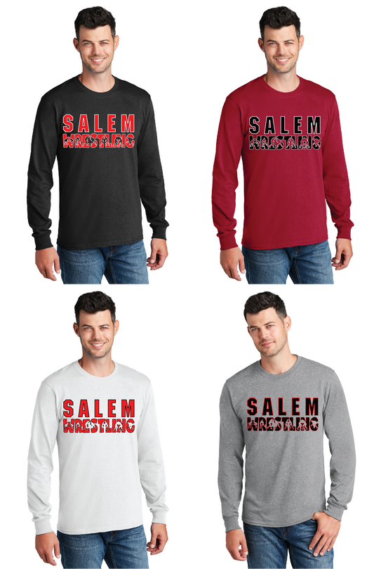 SALEM QUAKERS WRESTLING Port & Co™ PC54LS Long Sleeve Core Cotton Tee 15