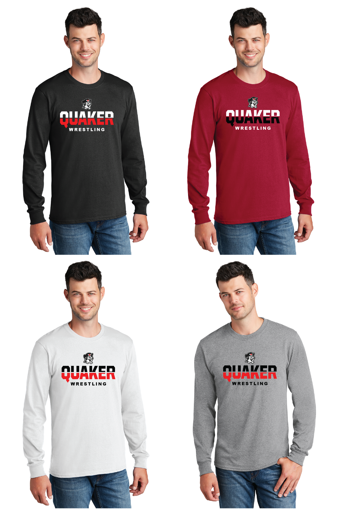 SALEM QUAKERS WRESTLING Port & Co™ PC54LS Long Sleeve Core Cotton Tee 12