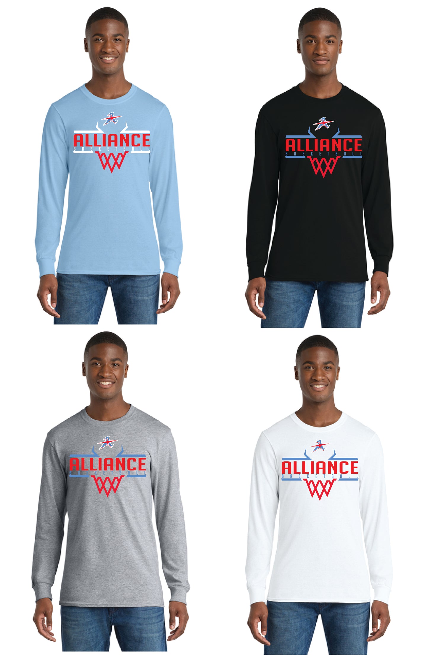 ALLIANCE AVIATORS Basketball PC55LS Port & Company® Long Sleeve Core Blend Tee 11