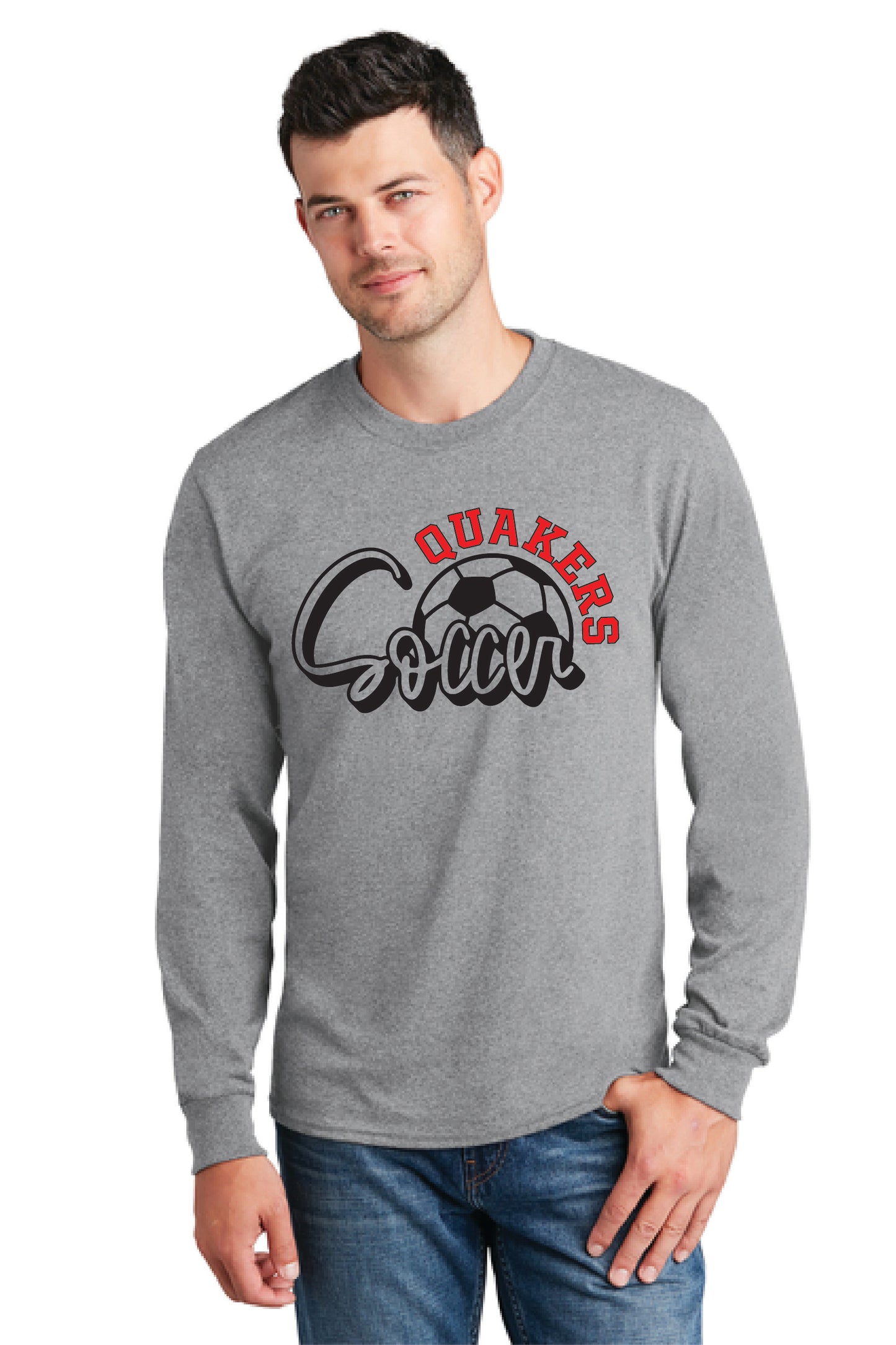 SALEM QUAKERS SOCCER PC54LS Port & Company® Long Sleeve Core Cotton Tee 13