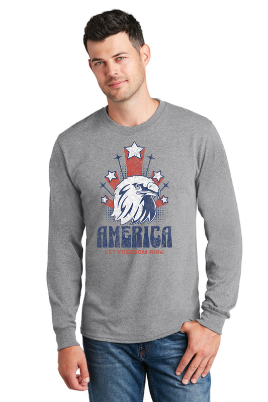 LET FREEDOM RING PC54LS Port & Company® Long Sleeve Core Cotton Tee 22