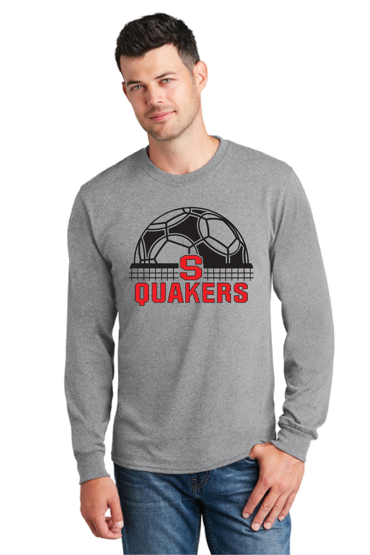 SALEM QUAKERS SOCCER PC54LS Port & Company® Long Sleeve Core Cotton Tee 7