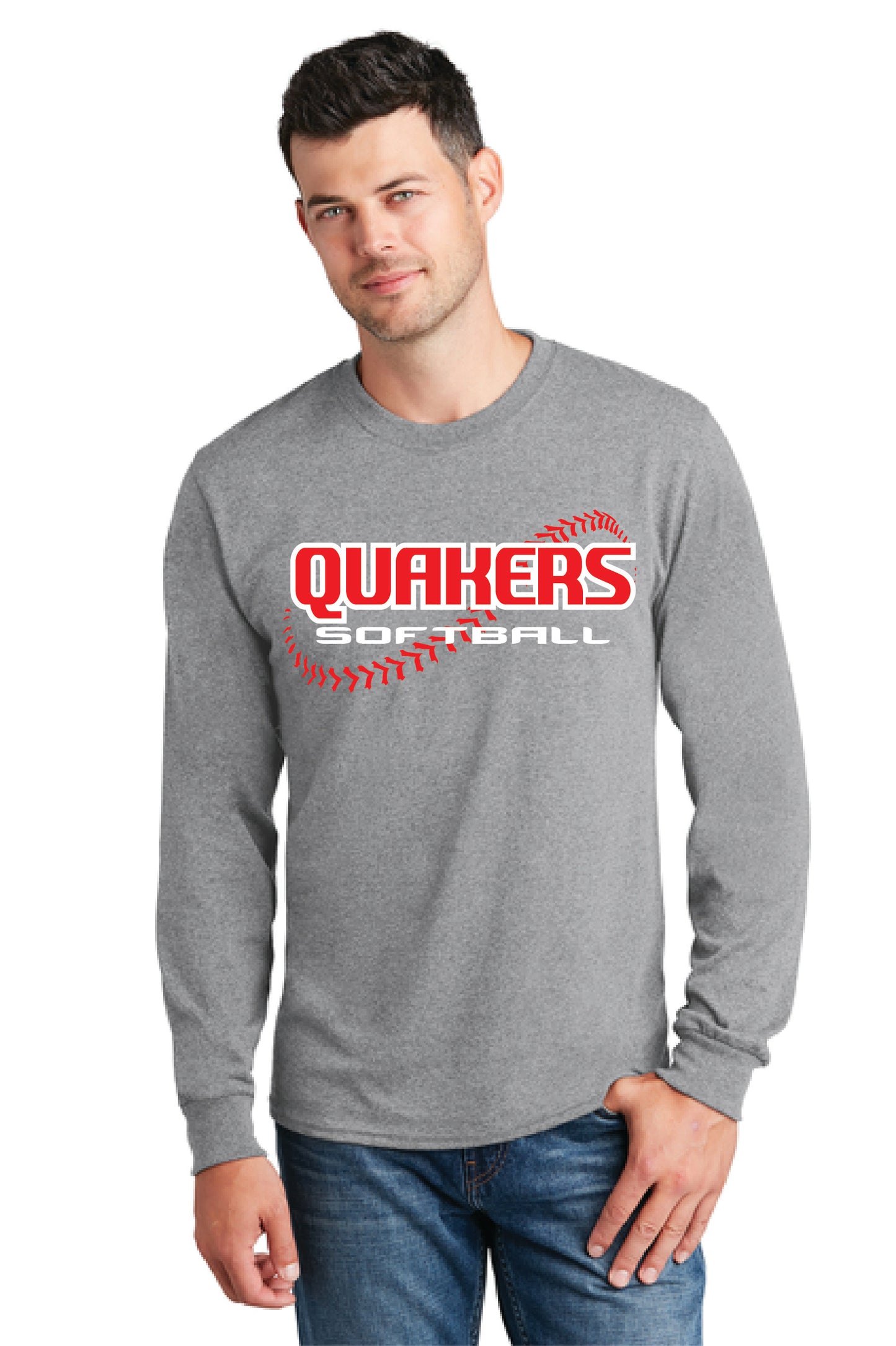 SALEM QUAKERS SOFTBALL PC54LS Port & Company® Long Sleeve Core Cotton Tee 2