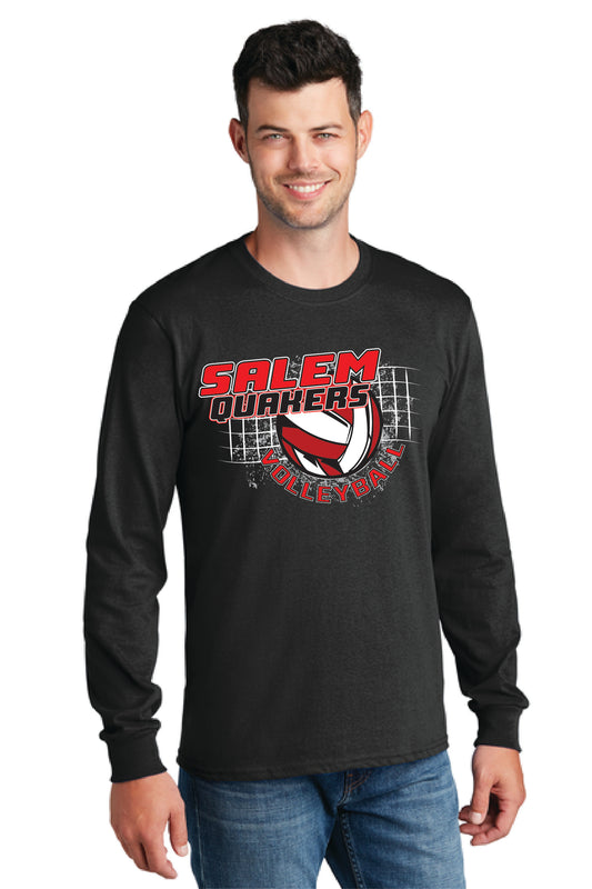 SALEM QUAKERS VOLLEYBALL PC54LS Port & Company® Long Sleeve Core Cotton Tee 7