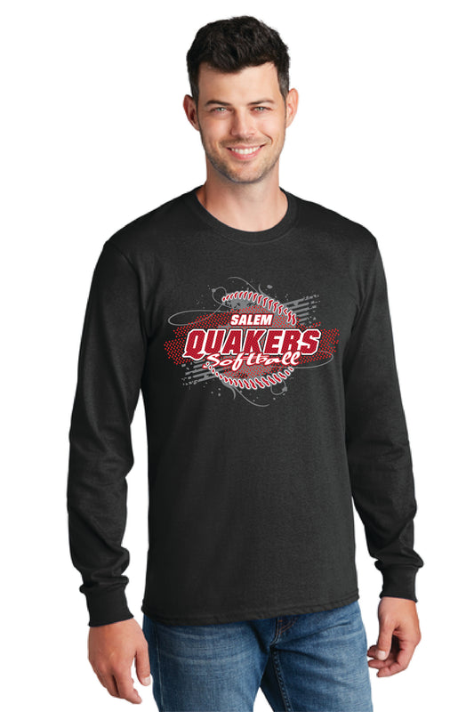SALEM QUAKERS SOFTBALL PC54LS Port & Company® Long Sleeve Core Cotton Tee 1