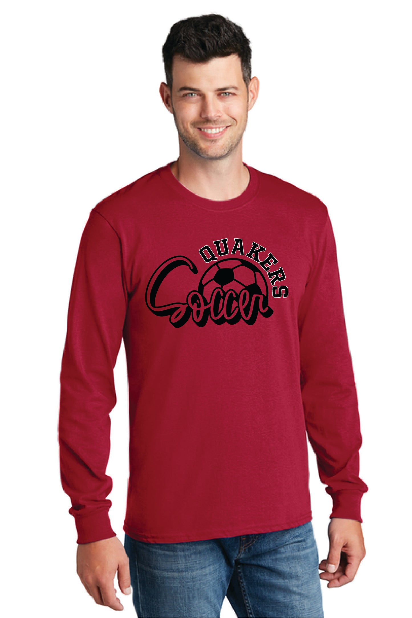 SALEM QUAKERS SOCCER PC54LS Port & Company® Long Sleeve Core Cotton Tee 13