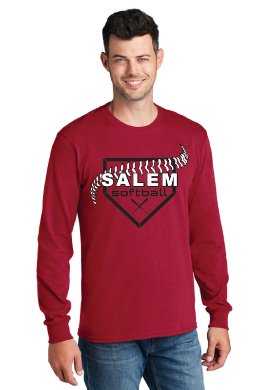 SALEM QUAKERS SOFTBALL PC54LS Port & Company® Long Sleeve Core Cotton Tee 4