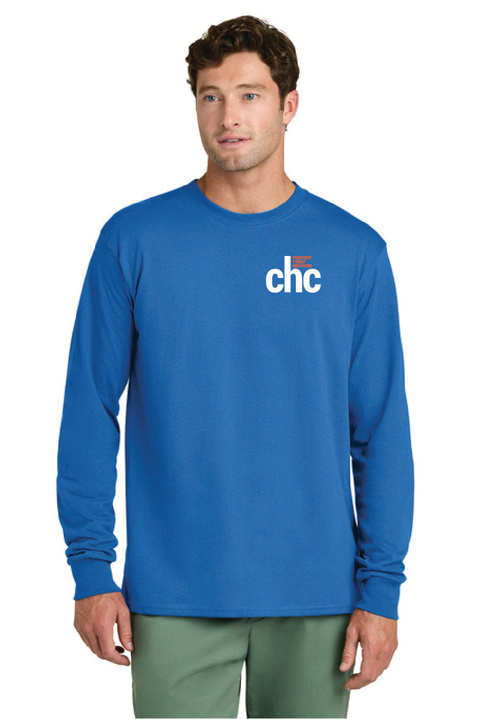PC54LS Port & Co™ Long Sleeve Core Blend Tee SP CHC-5