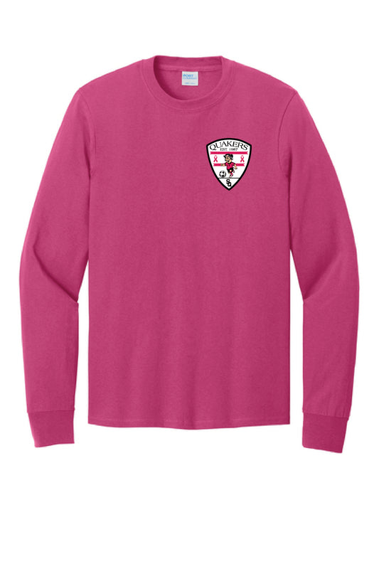BOYS QUAKERS KICK FOR THE CURE PC55LS Port & Company® Long Sleeve Core Cotton Tee 21
