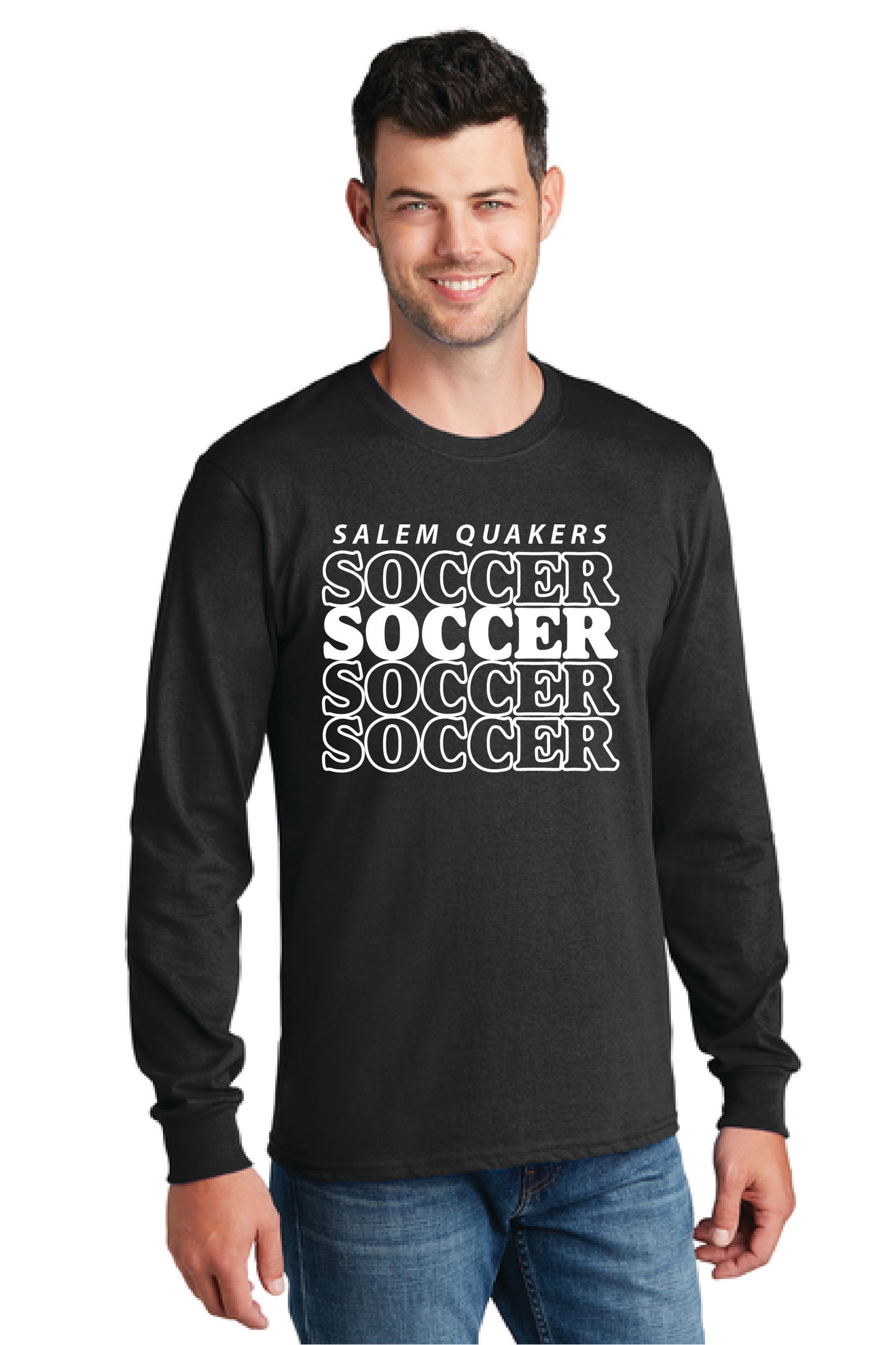 SALEM QUAKERS SOCCER PC54LS Port & Company® Long Sleeve Core Cotton Tee 6