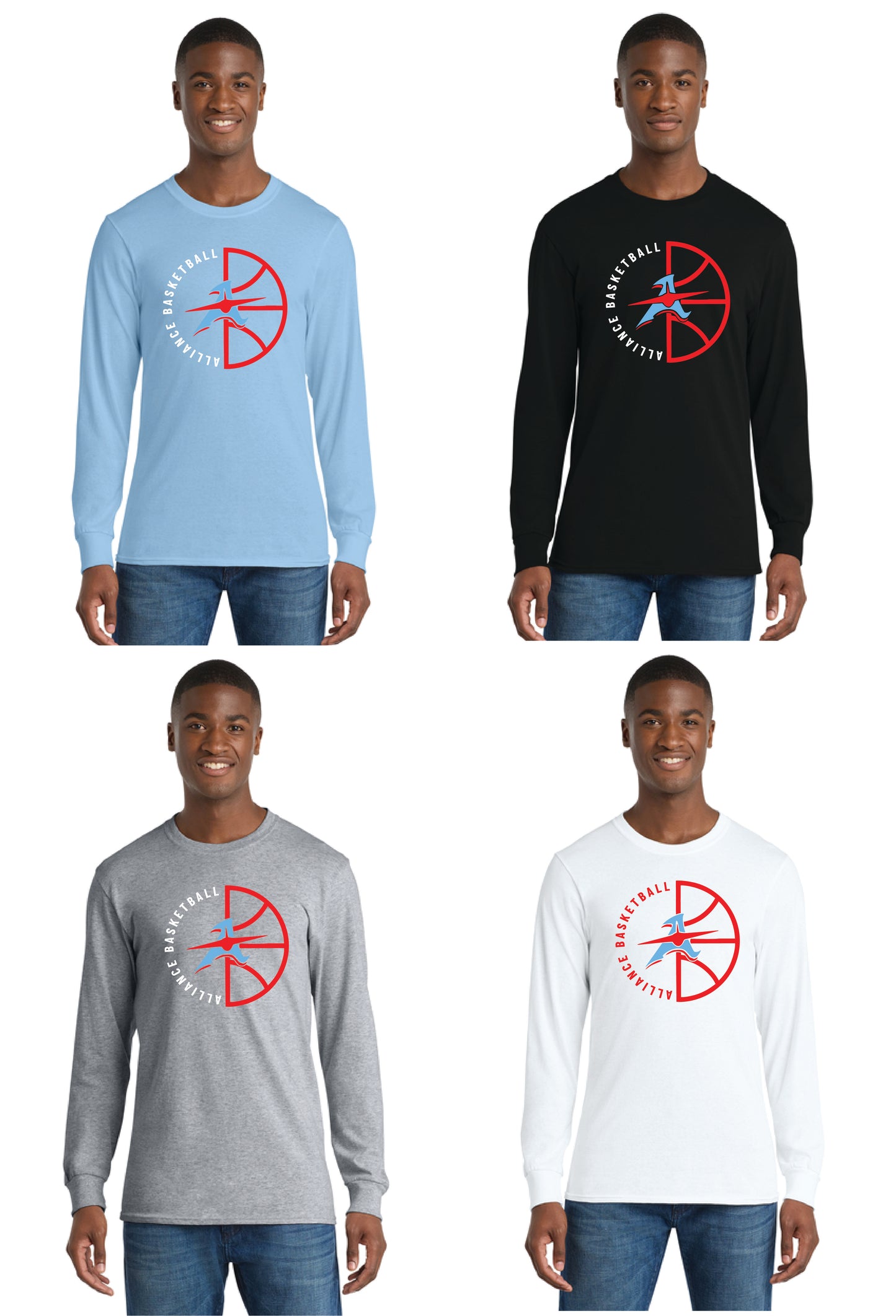 ALLIANCE AVIATORS Basketball PC55LS Port & Company® Long Sleeve Core Blend Tee 15