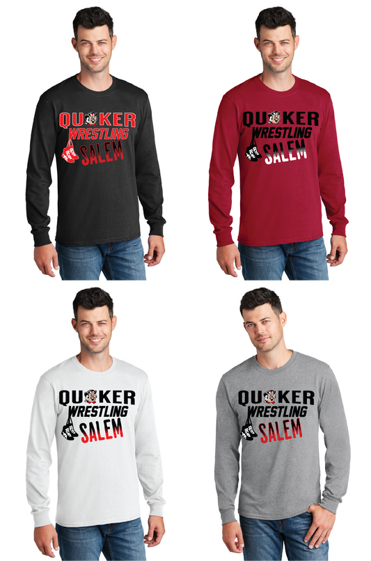SALEM QUAKERS WRESTLING Port & Co™ PC54LS Long Sleeve Core Cotton Tee 17