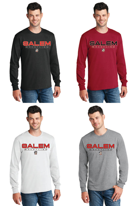 SALEM QUAKERS WRESTLING Port & Co™ PC54LS Long Sleeve Core Cotton Tee 14