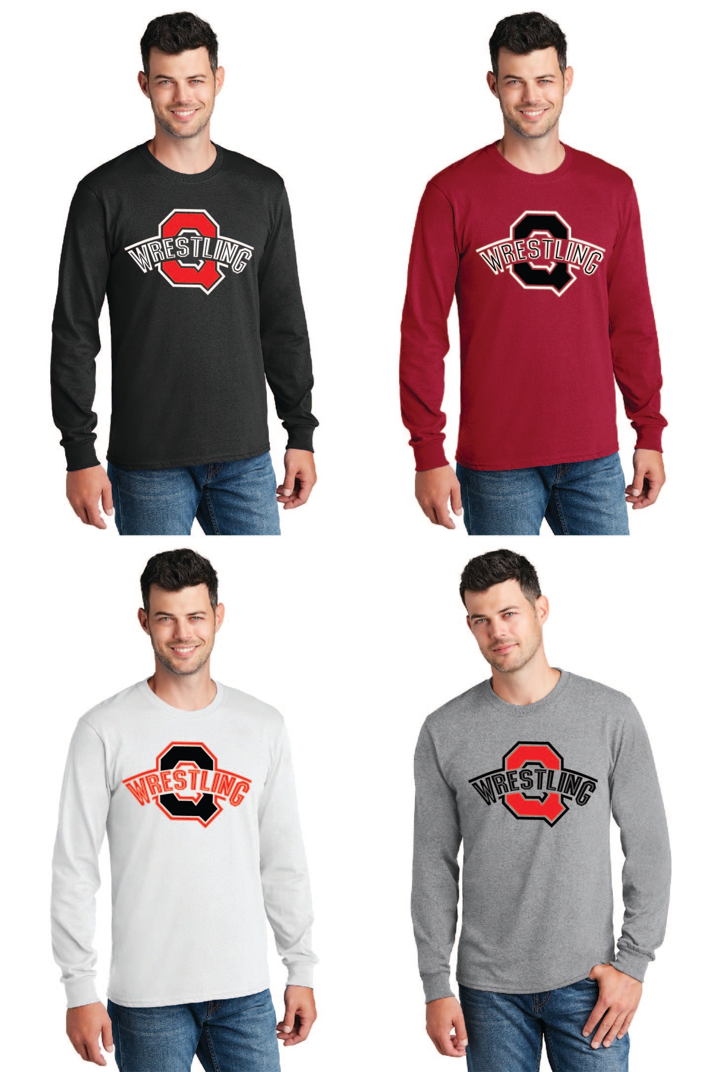 SALEM QUAKERS WRESTLING Port & Co™ PC54LS Long Sleeve Core Cotton Tee 16