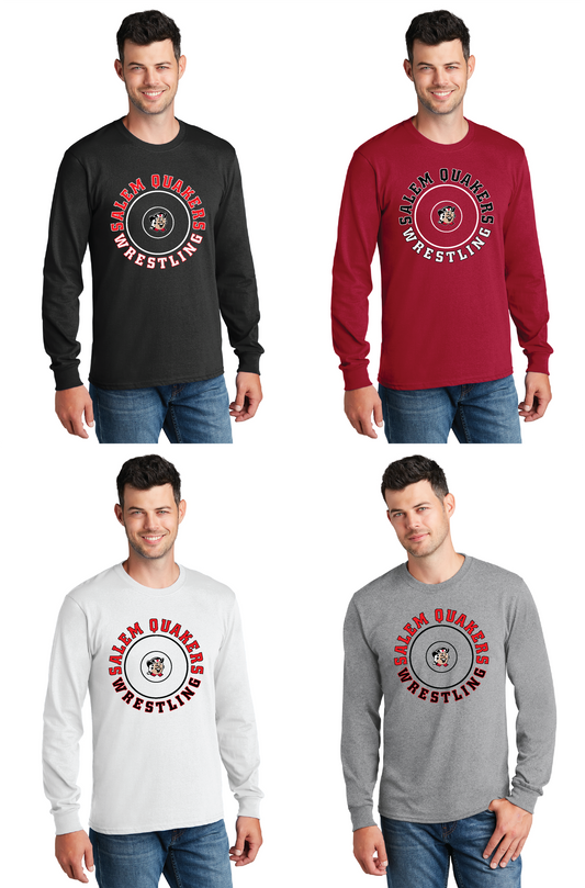 SALEM QUAKERS WRESTLING Port & Co™ PC54LS Long Sleeve Core Cotton Tee 13