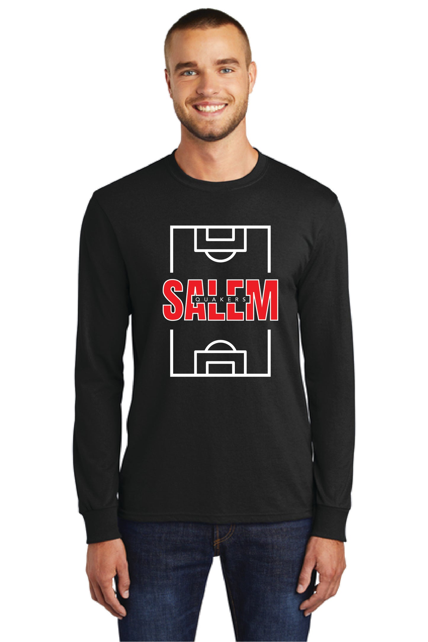 SALEM QUAKERS SOCCER PC55LS Port & Company® Long Sleeve Core Cotton Tee 18