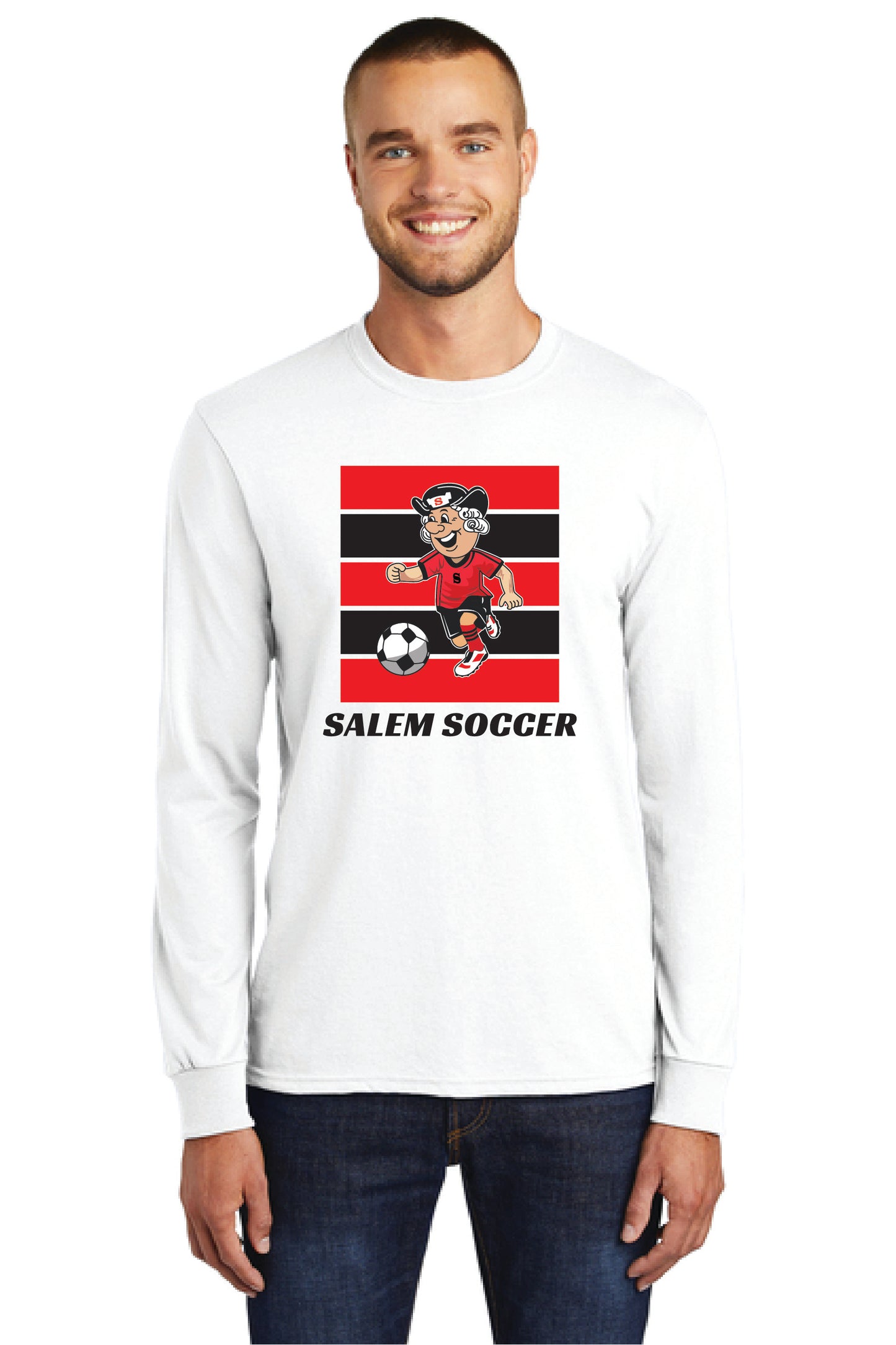 SALEM QUAKERS SOCCER PC54LS Port & Company® Long Sleeve Core Cotton Tee 17