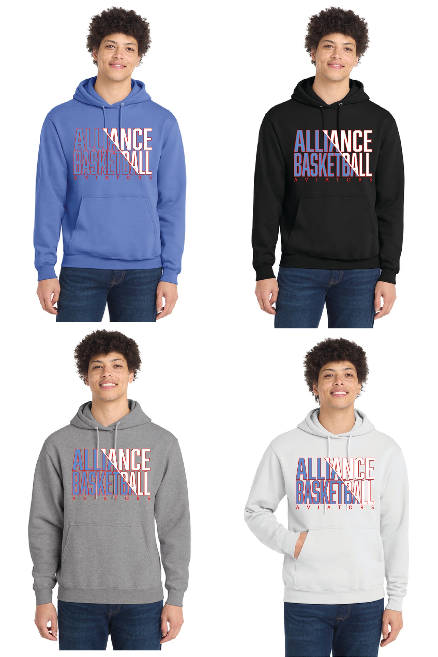 ALLIANCE AVIATORS Basketball PC78H Port & Company® Core Fleece Pullover Hooded Sweatshirt 13