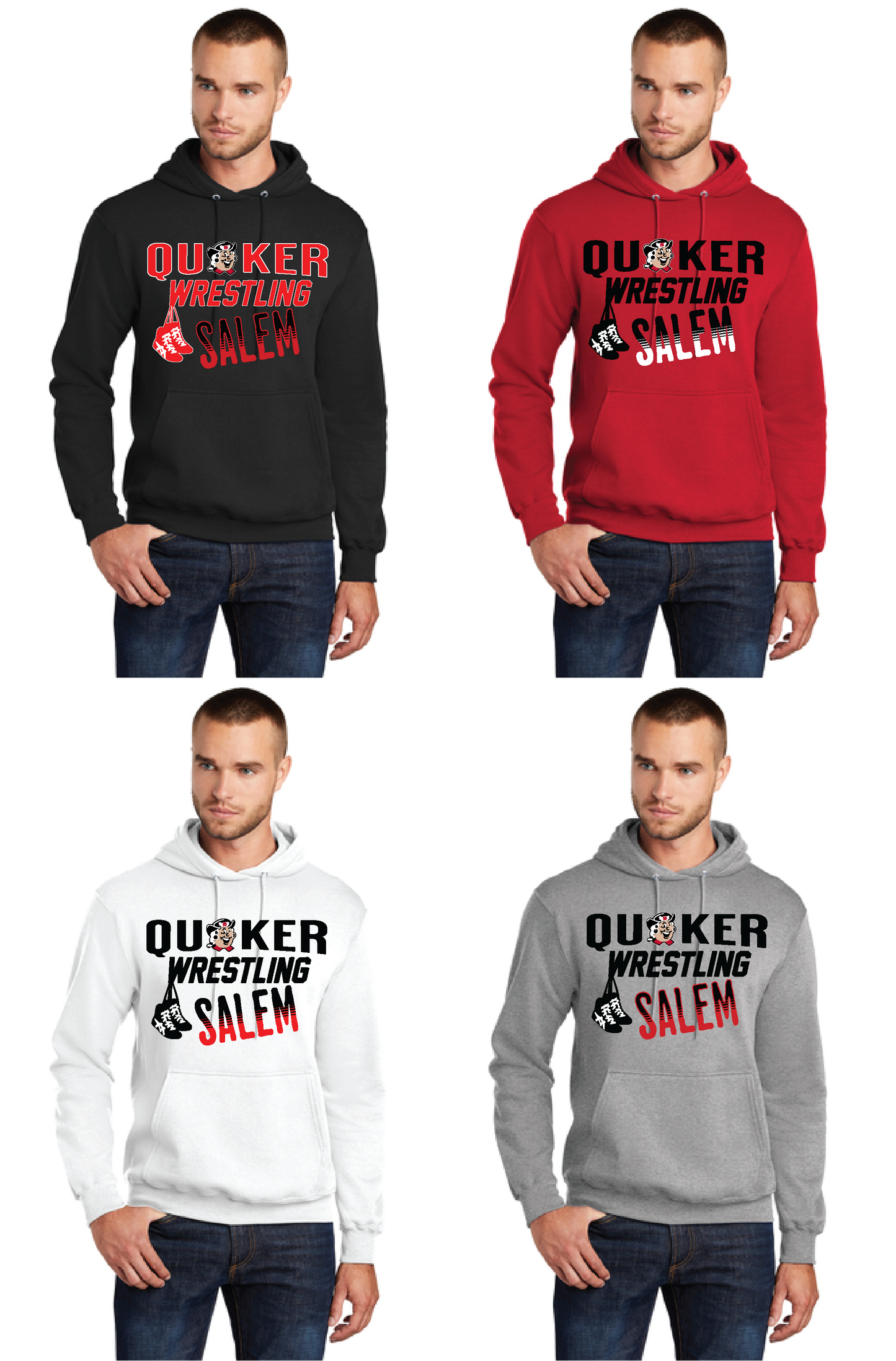SALEM QUAKERS WRESTLING Port & Company® PC78H Core Fleece Pullover Hooded Sweatshirt 17