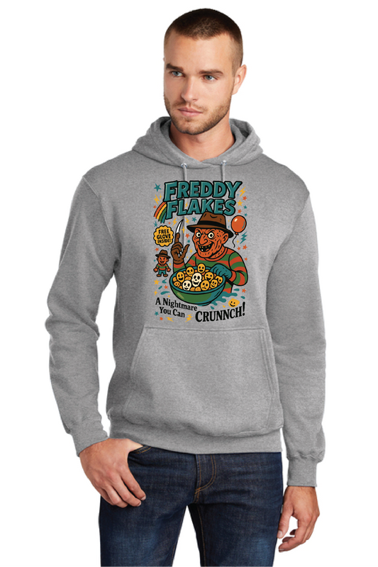 HALLOWEEN FREDDY FLAKES PC78H Port & Company® Core Fleece Pullover Hooded Sweatshirt HW-5