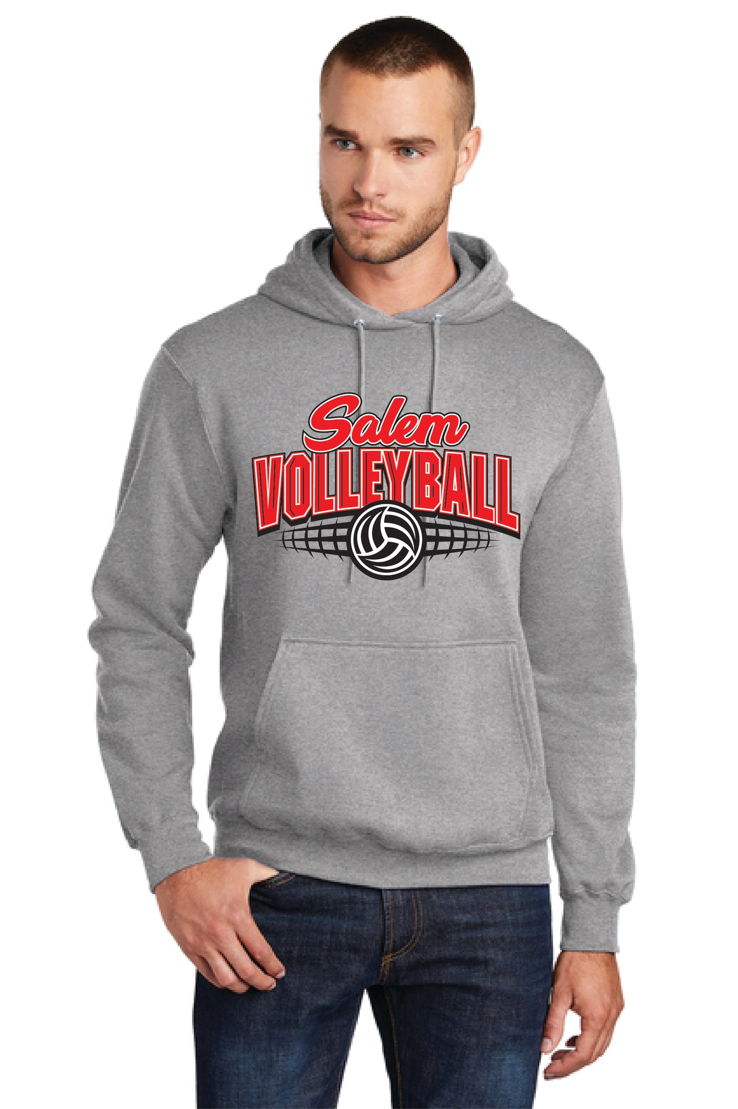 SALEM QUAKERS VOLLEYBALL PC78H Port & Company® Core Fleece Pullover Hooded Sweatshirt 5